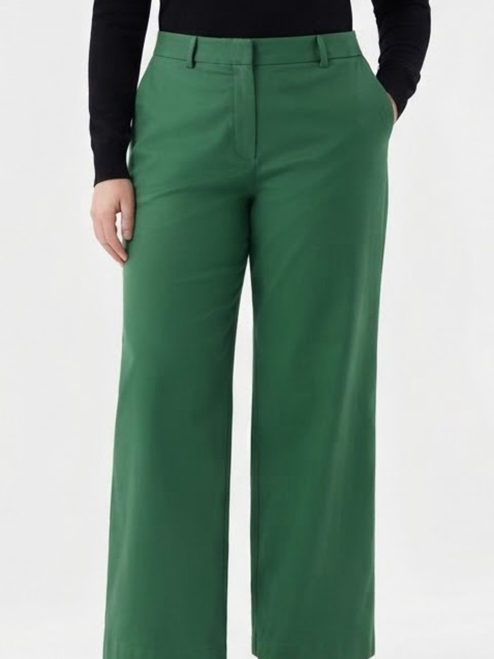 Piombo Emerald Green Wide-Leg Trousers